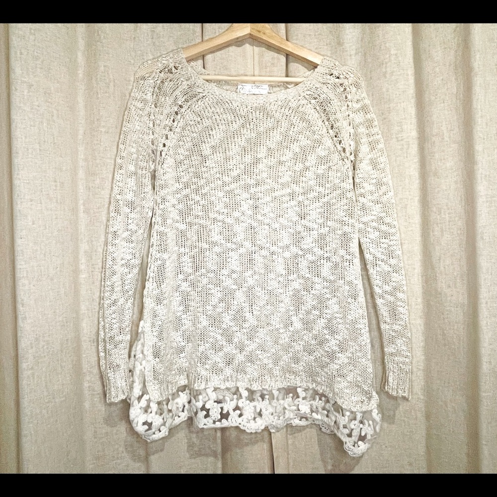 Mirumi Knit Sweater - Lace hemmed bottom